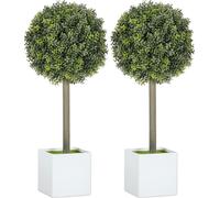 HOMCOM-Végétal artificiel-plastique, ciment-10L x 10B x 45H cm-Vert