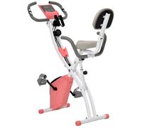 HOMCOM - vélo d'appartement - Acier - 97x51x115cm - Blanc, Rose