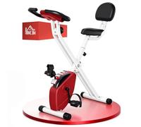 HomCom Vélo d'appartement pliable Aosom.fr x FFHandball 8 niveaux dossier selle réglable rouge