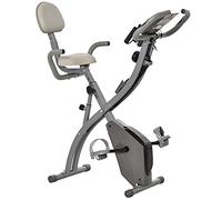 HOMCOM Vélo d'appartement pliable, vélo d'exercice, home traîner pour adultes, 8 niveaux de résistance magnétique, capteurs pouls main, écran LCD multifonction, selle réglable, acier, gris, argenté