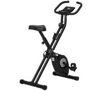HOMCOM Vélo d'appartement pliable avec 8 niveaux de résistance magnétique pour exercice fitness avec écran LCD et siège réglable pour maison, bureau, 43 x 85 x 109 cm, noir
