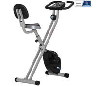 HOMCOM Vélo d'appartement pliable - Collaboration Aosom.fr x FFHandball - 8 niveaux de résistance magnétique avec dossier selle réglable écran LCD multifonction capteur fréquence cardiaque (Gris FFH)