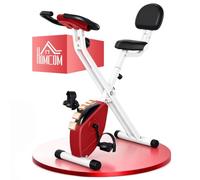 HOMCOM Vélo d'Appartement Pliable Magnétique 8 Niveaux de Résistance Rouge