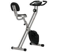 HOMCOM Vélo d'Appartement Pliable Magnétique Cardio-training - Sport Maison avec 8 Niveaux de Résistance et Roulettes - Silencieux Home Trainer avec Capteur de Pouls pour Fitness Homme et Femme, Noir