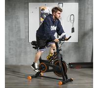 HOMCOM Vélo d'appartement pour la maison vélo de fitness d'intérieur silencieux résistance réglable acier 103 x 48 x 115cm noir