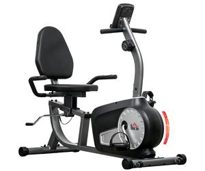 HOMCOM Vélo d'appartement semi-allongé magnétique écran LCD multifonction siège réglable 8 niveaux de résistance