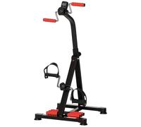 HOMCOM Vélo d'entraînement pour la rééducation des bras et des jambes avec hauteur et largeur réglable, LCD, masseurs, pédalier d'appartement exercice bras, jambes en même temps noir