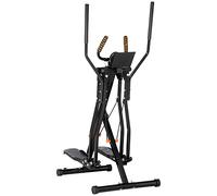 HOMCOM Vélo d'exercice elliptique pour la maison et le gymnase avec 4 niveaux de résistance, écran LCD et 2 roues, acier et ABS, 90x62x150 cm, noir