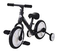 HOMCOM Vélo Enfant Draisienne 2 en 1 Roues 12" Enfants 2-5 Ans Acier Noir