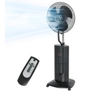 HOMCOM Ventilateur brumisateur 100 W à ionisation négative, ventilateur sur pied 130 cm, 3 vitesses, 3 modes, minuterie, noir