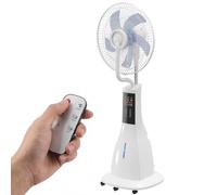 HOMCOM Ventilateur Brumisateur 90W Oscillation de 75° 3 Vitesses 5 Pales Réservoir d’Eau de 3 L 5 Roues Télécommande