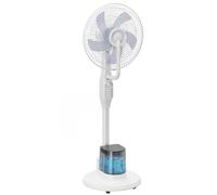 HOMCOM Ventilateur brumisateur 90W, ventilateur sur pied 128cm avec oscillation à 70°, 3 vitesses, réservoir d'eau 3,5 L, 5 roues, pour maison, bureau, blanc