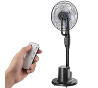 HOMCOM Ventilateur brumisateur silencieux 90W ventilateur sur pied 128cm oscillation 70° 3 vitesses 3 modes minuterie noir