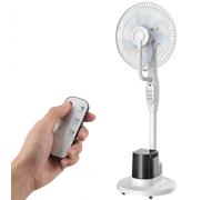 HOMCOM Ventilateur brumisateur silencieux 90W ventilateur sur pied 128cm oscillation 70° 3 vitesses 3 modes minuterie blanc