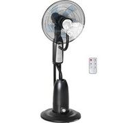 HomCom Ventilateur brumisateur sur roulettes – oscillant, inclinable 90 W, télécommande – gris/noir