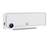 HOMCOM Ventilateur chauffant mural 2000W avec télécommande, 3 modes, écran LED, minuterie 12h