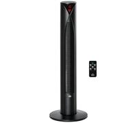 HOMCOM Ventilateur colonne, avec télécommande, minuterie 12 heures, mode veille, 3 vitesses, ventilateur tour oscillant pour maison, chambre à coucher, bureau, noir