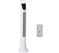 HOMCOM Ventilateur colonne silencieux 40W minuterie 3 Vitesses 3 Modes télécommande Oscillant à 70° panneau contrôle tactile ventilateur sur pied chambre hauteur 91,5 cm blanc