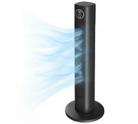 HOMCOM Ventilateur colonne silencieux 28dB, vitesse 8m/s, ventilateur tour chambre, 12 vitesses, 4 modes, minuterie 12H, noir