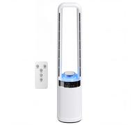 HOMCOM Ventilateur colonne silencieux 36dB, ventilateur tour pour chambre, 93,3cm de haut, oscillant à 45°, 3 vitesses, blanc