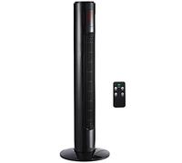 HomCom Ventilateur tour 45 W – silencieux, 3 vitesses/modes, télécommande, oscillant 70°, 96 cm Noir