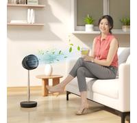 HOMCOM Ventilateur de bureau avec télécommande et batterie rechargeable, alimenté par USB, inclinaison et hauteur réglables, noir