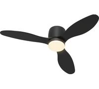 HOMCOM Ventilateur de plafond avec éclairage et télécommande Ventilateur 115 cm avec lampe LED, moteur DC réversible, pour chambre à coucher salon