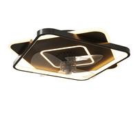 HOMCOM Ventilateur de plafond avec lumière et télécommande, ventilateur de plafond LED à 6 vitesses, 3 températures de couleur