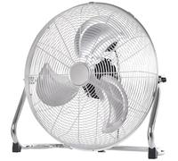 HOMCOM Ventilateur de Sol Ø51 cm Ventilateur Industriel sur pied 100 W avec 3 vitesses et inclinaison réglable à 120° en Métal pour chambre bureau Argenté