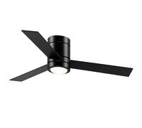 HOMCOM Ventilateur plafond avec lumiere 48 W, ventilateur de plafond avec 3 pales et télécommande 3 vitesses silencieux, lampe ventilateur plafond LED Ø112 cm, pour chambre, salon, noir