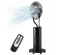 HOMCOM Ventilateur sur pied 4-en-1 à brumisation Purificateur Anti-moustiques Minuteur 9 heures 3 modes Télécommande Noir
