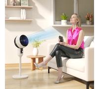 HOMCOM Ventilateur sur pied 45 W ventilateur circulateur d'air 3 niveaux, oscillation réglable à 70°, noir et blanc