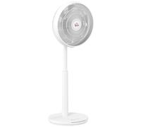 HOMCOM Ventilateur sur pied silencieux avec télécommande, ventilateur avec 12 vitesses, minuterie, inclinaison & oscillation réglables, modes sommeil, blanc
