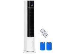 HOMCOM Ventilateur tour avec télécommande, 105 cm, ventilateur sur pied, oscillant à 52°, refroidisseur d'air mobile avec refroidissement à eau, 3 modes, 3 vitesses, minuterie 12 heures, affichage LED