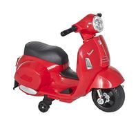HOMCOM VESPA Moto électrique Enfant Véhicule électrique 18-36 mois 3 km/h Lumière LED Son Plastique Métal Rouge 66,5 x 38 x 52 cm