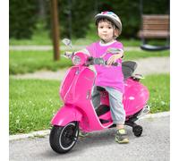 HOMCOM Vespa scooter électrique enfants, moto électrique enfants 6 V avec musique, klaxon, phare, 108x49x75cm, rose