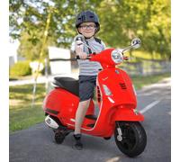 HOMCOM Vespa Scooter Moto électrique Enfants 6 V dim. 102L x 51l x 76H cm Musique MP3 Port USB klaxon Phare feu AR Blanc Description:Ce magnifique scooter électrique pour enfants sous licence officiel