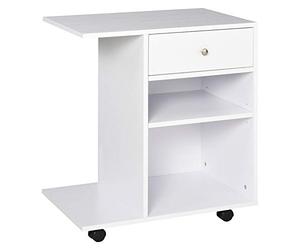 HOMCOM Vinsetto Support d'Imprimante Organiseur Bureau Caisson Blanc