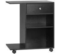 HomCom Vinsetto Support d'imprimante et organiseur de bureau – 2 niches, tiroir, espace CPU, noir