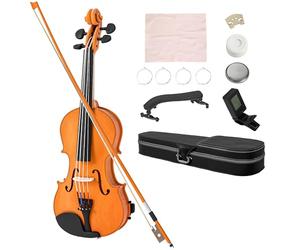 HOMCOM Violon 4/4 Ensemble Bois Massif pour Adultes et Débutants Marron