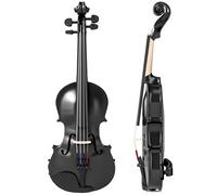HOMCOM Violon 4/4 Ensemble de Violon en Bois Massif pour Adultes et Débutants avec Étui Léger et Portable 60 x 21 cm Noir