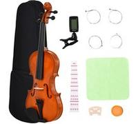 HOMCOM Violon 4/4 pleine grandeur avec étui, accordeur, épaulière, archet, colophane, cordes rechange et chiffon contreplaqué épicéa et érable