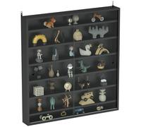 HOMCOM Vitrine murale 7 niveaux avec portes vitrées 80x83cm Noir