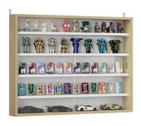 HomCom Vitrine murale - 5 étagères réglables, 2 portes coulissantes verre, panneaux bois clair blanc
