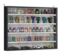 HomCom Vitrine murale 80×9,5×60 cm, 4 étagères réglables, portes coulissantes en verre, Noir/Blanc