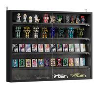 HomCom Vitrine murale collection 80×9,5×60 – 2 portes coulissantes en verre, 4 étagères – Noir