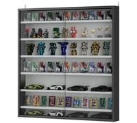 HOMCOM Vitrine pour collection vitrine murale 80 x 9,5 x 83 cm 6 étagères réglables en hauteur 2 portes coulissantes en verre