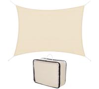 Outsunny Voile d'ombrage rectangulaire 4x6m Toile ombrage extérieur Protection Anti-UV 185g/m² HDPE, pour Jardin terrasse extérieur Patio Piscine Balcon, crème