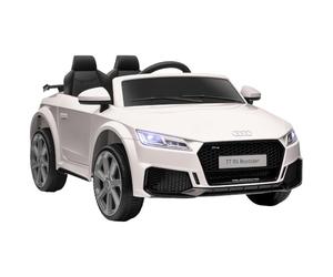 HOMCOM Voiture Électrique Enfant Audi TT RS 12V 30W Télécommande 2,4G Blanc | Véhicule Électrique Enfant, V. Max. 3 Km/h, Effets Sonores + Lumineux