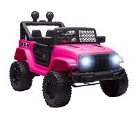 HOMCOM Voiture électrique Enfant Propulsion arrière 12 V 5 Km/h Max. télécommande Incluse Effets Lumineux sonores dim. 100L x 65l x 72H cm Rose